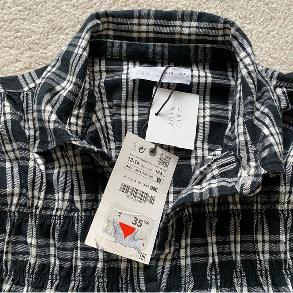 ZARA LONG SLEEVE PLAID MINI DRESS (girls 13/14) - Picture 8 of 8